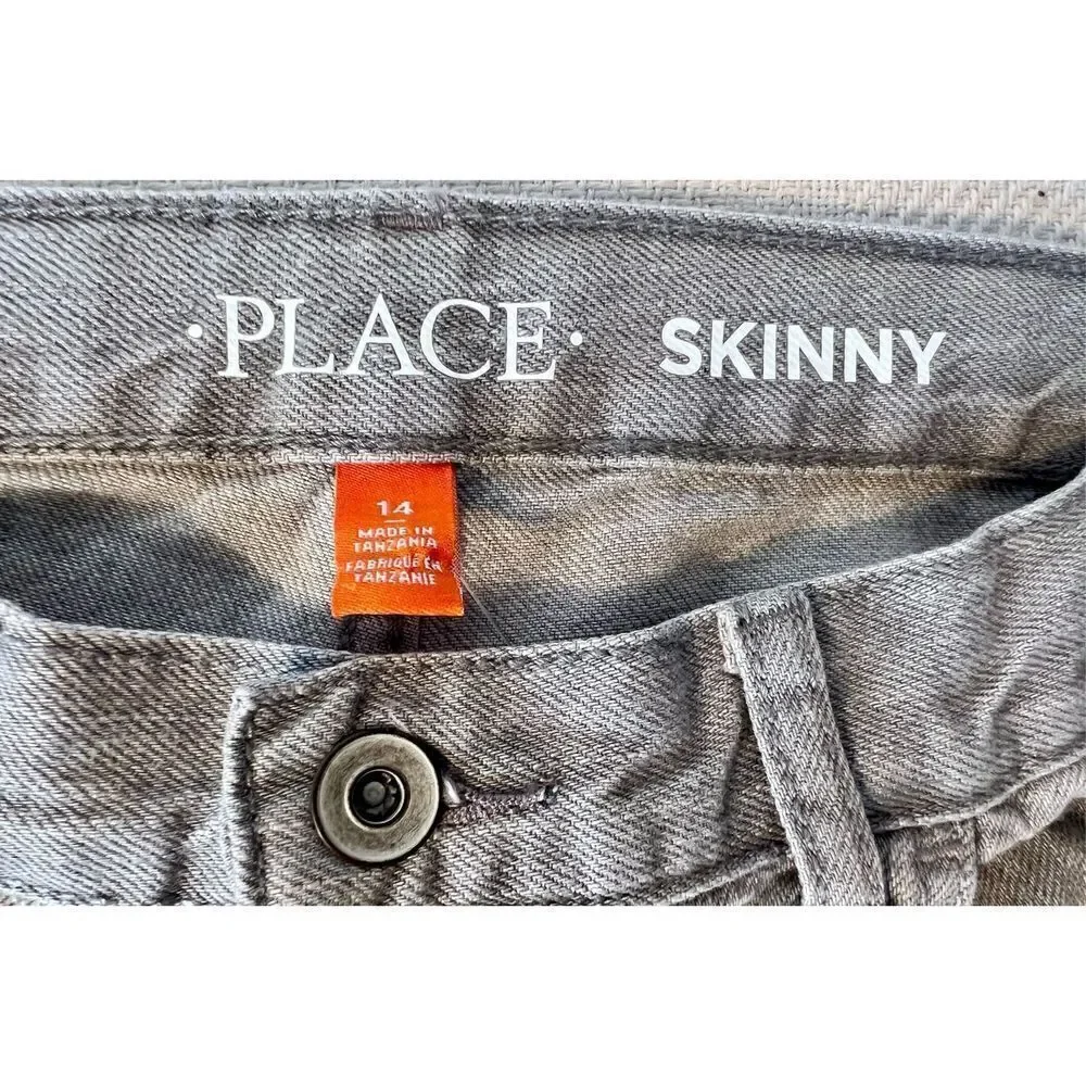 NWT The Children's Place Boys Skinny Jeans - Dove Gray Size 14